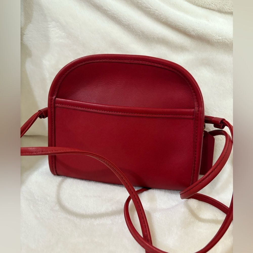🚨VINTAGE 1997 COACH ABBIE RED LEATHER ZIP CLOSURE CROSSBODY - Picture 6 of 17